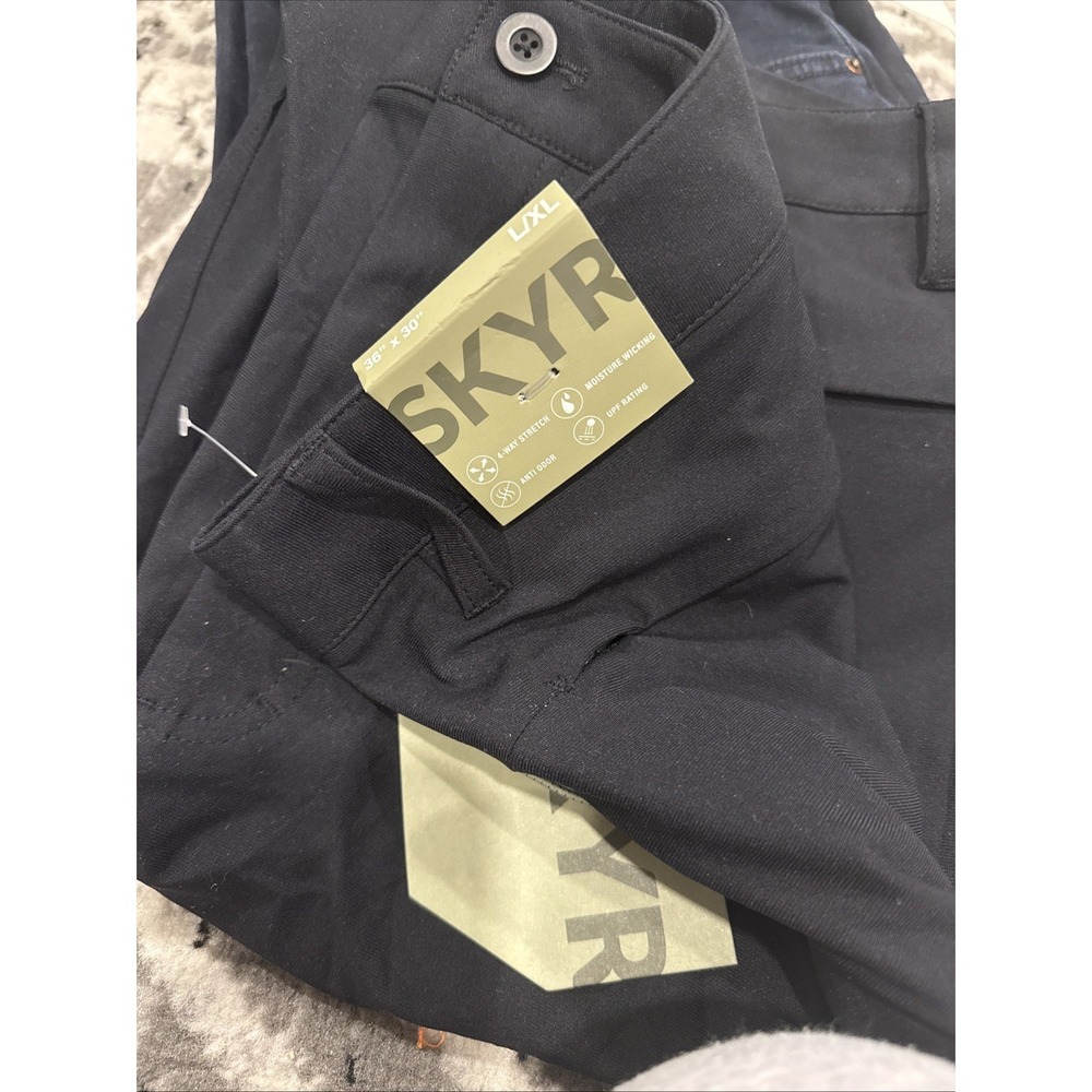 SKYR Mens 36x30 Black Fit Tricot Dynasty Pants 4-Way Stretch Anti Odor pant NWT